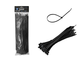 Стяжка для кабеля STROXX 4,8х200 мм черная (100 шт)